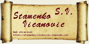 Stamenko Vicanović vizit kartica
